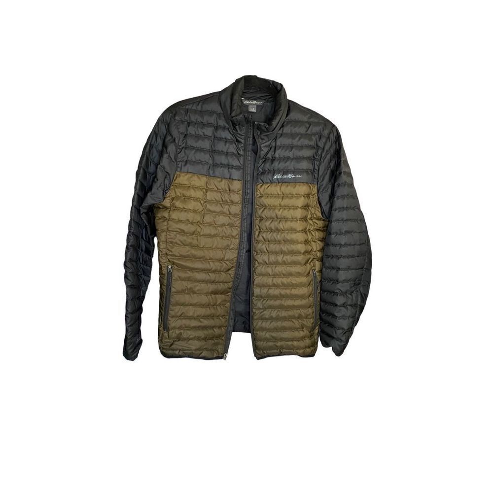 Eddie Bauer men’s puffer color block front zip down jacket size small